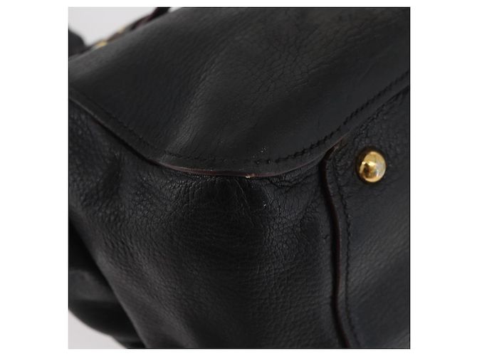 Borsa a Mano Miu Miu in Pelle Nera e Oro Auth bs34362 Nero D'oro - vista 16