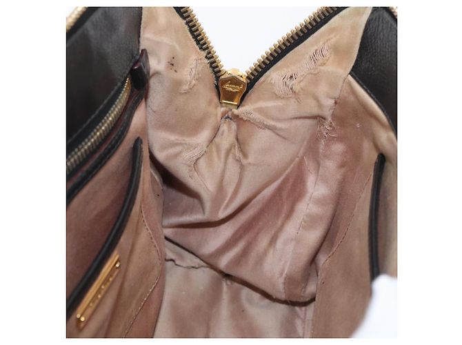 Borsa a Mano Miu Miu in Pelle Nera e Oro Auth bs34362 Nero D'oro - vista 20