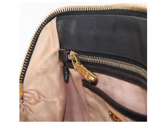 Borsa a Mano Miu Miu in Pelle Nera e Oro Auth bs34362 Nero D'oro - vista 22