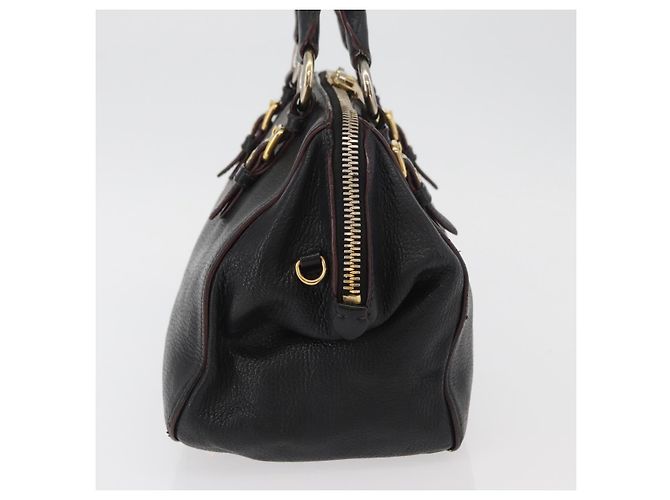 Borsa a Mano Miu Miu in Pelle Nera e Oro Auth bs34362 Nero D'oro - vista 4