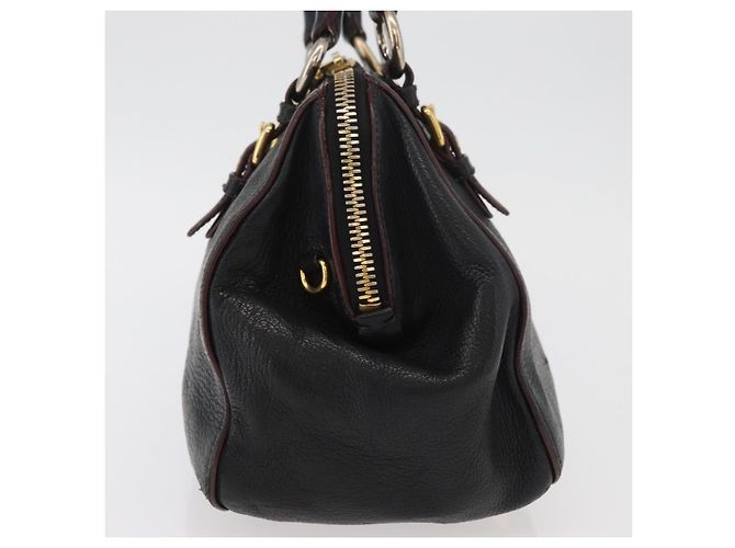 Borsa a Mano Miu Miu in Pelle Nera e Oro Auth bs34362 Nero D'oro - vista 5