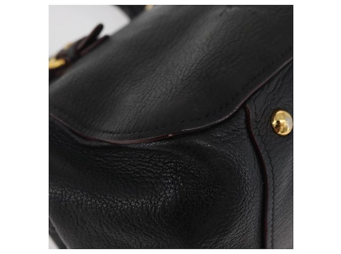 Borsa a Mano Miu Miu in Pelle Nera e Oro Auth bs34362 Nero D'oro - vista 9