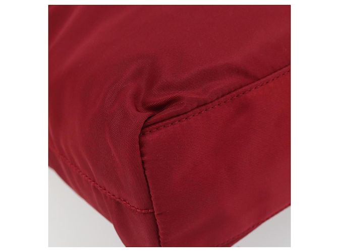 PRADA Handtasche Nylon Rot Silber Auth INZ081 - Ansicht 15
