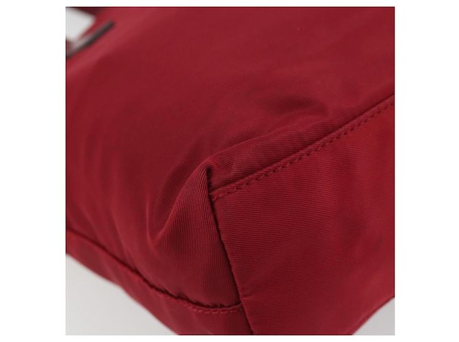 PRADA Handtasche Nylon Rot Silber Auth INZ081 - Ansicht 17