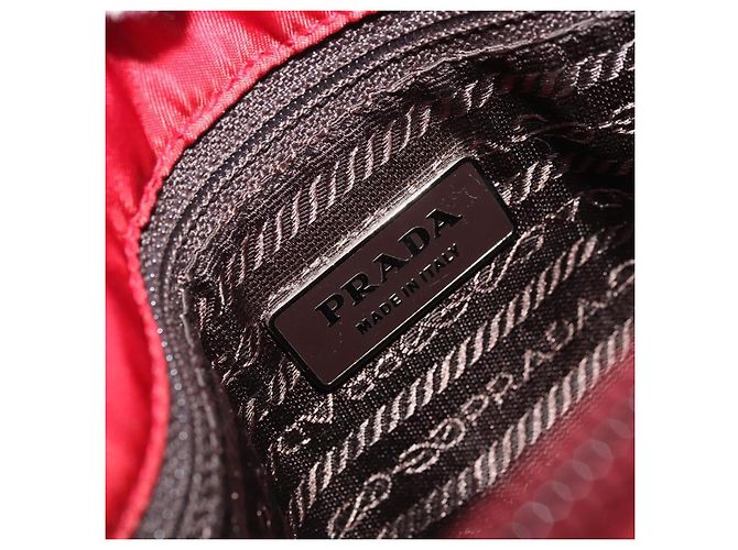 PRADA Handtasche Nylon Rot Silber Auth INZ081 - Ansicht 18