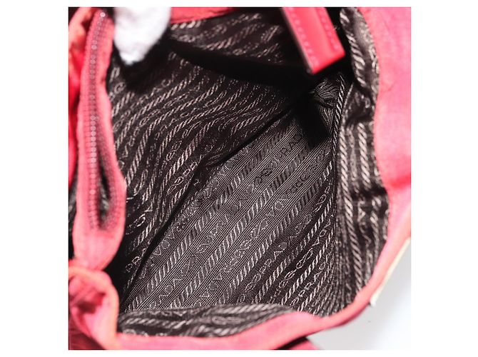 PRADA Handtasche Nylon Rot Silber Auth INZ081 - Ansicht 25
