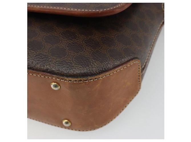 Céline Bolso de Hombro de Lona Macadam CELINE en Cuero PVC Marrón Dorado Auth INZ030 Castaño - vista 10