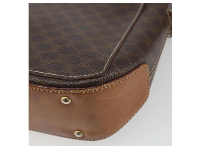 Céline Bolso de Hombro de Lona Macadam CELINE en Cuero PVC Marrón Dorado Auth INZ030 Castaño - vista 12