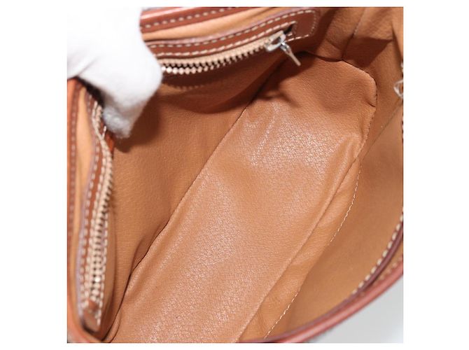 Céline Bolso de Hombro de Lona Macadam CELINE en Cuero PVC Marrón Dorado Auth INZ030 Castaño - vista 16