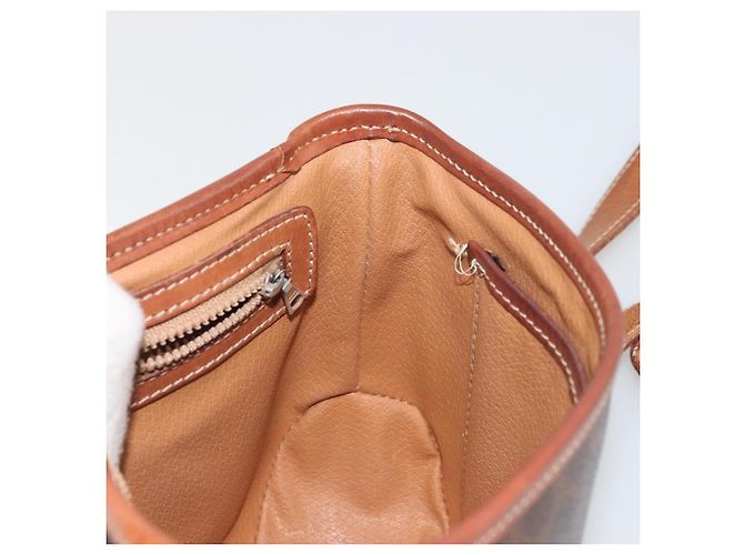 Céline Bolso de Hombro de Lona Macadam CELINE en Cuero PVC Marrón Dorado Auth INZ030 Castaño - vista 17
