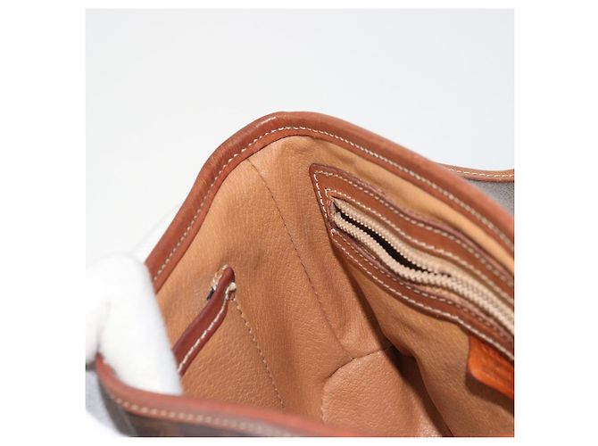 Céline Bolso de Hombro de Lona Macadam CELINE en Cuero PVC Marrón Dorado Auth INZ030 Castaño - vista 18