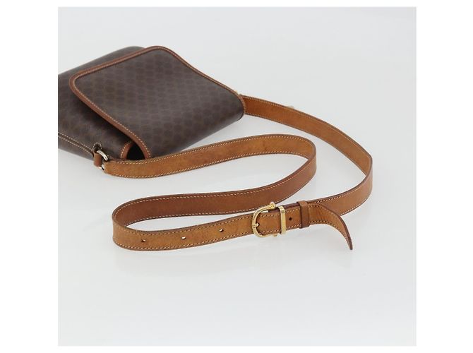 Céline Bolso de Hombro de Lona Macadam CELINE en Cuero PVC Marrón Dorado Auth INZ030 Castaño - vista 7