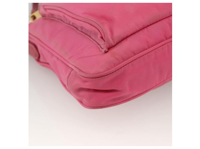 Borsa a Spalla PRADA Nylon Rosa Oro Auth YKZ524 D'oro - vista 14
