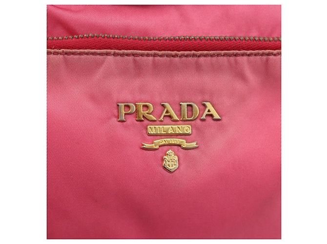 Borsa a Spalla PRADA Nylon Rosa Oro Auth YKZ524 D'oro - vista 17