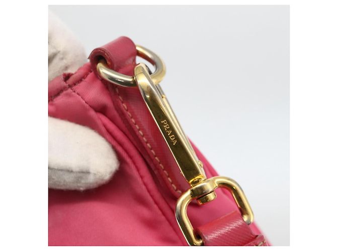 Borsa a Spalla PRADA Nylon Rosa Oro Auth YKZ524 D'oro - vista 18