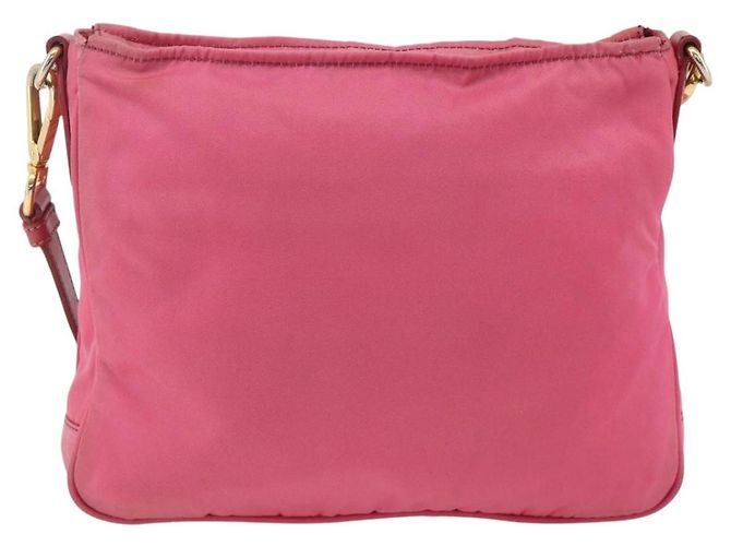 Borsa a Spalla PRADA Nylon Rosa Oro Auth YKZ524 D'oro - vista 2