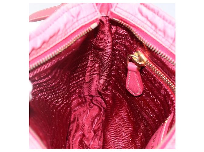 Borsa a Spalla PRADA Nylon Rosa Oro Auth YKZ524 D'oro - vista 21