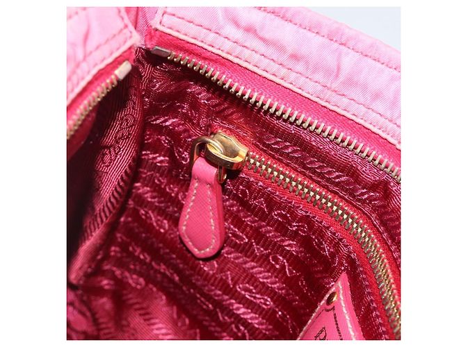 Borsa a Spalla PRADA Nylon Rosa Oro Auth YKZ524 D'oro - vista 22