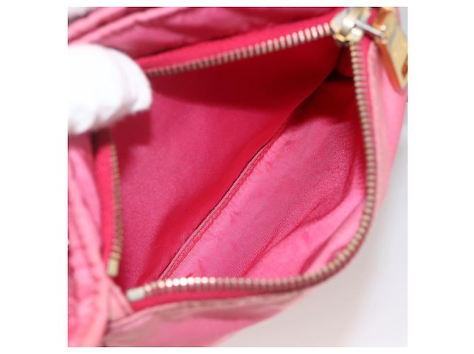Borsa a Spalla PRADA Nylon Rosa Oro Auth YKZ524 D'oro - vista 24