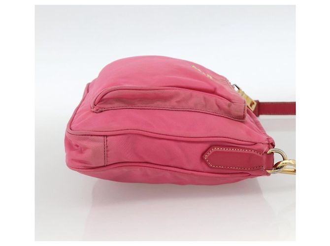 Borsa a Spalla PRADA Nylon Rosa Oro Auth YKZ524 D'oro - vista 4