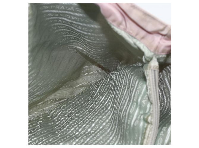 Borsa Tote Prada in nylon rosa argento Auth hk3682 - vista 18
