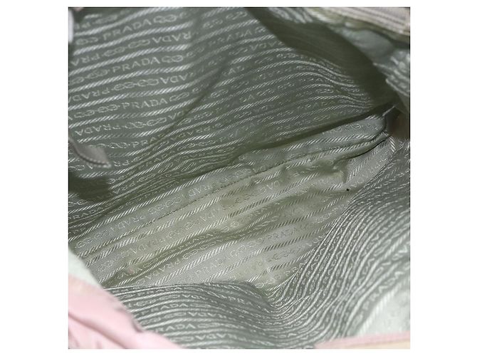 Borsa Tote Prada in nylon rosa argento Auth hk3682 - vista 24
