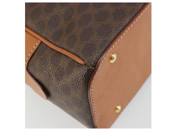 Céline Borsa a mano in tela Macadam CELINE in pelle PVC marrone oro Auth YKZ1476A D'oro - vista 11