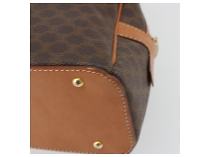 Céline Borsa a mano in tela Macadam CELINE in pelle PVC marrone oro Auth YKZ1476A D'oro - vista 12