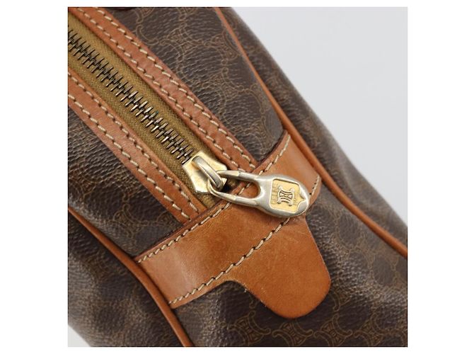 Céline Borsa a mano in tela Macadam CELINE in pelle PVC marrone oro Auth YKZ1476A D'oro - vista 15
