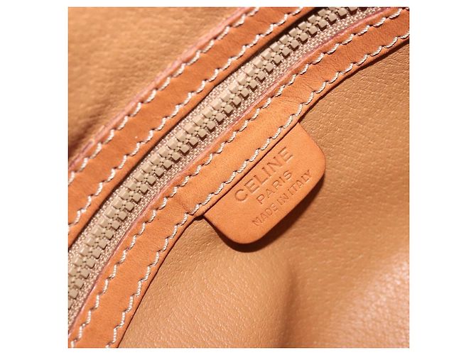 Céline Borsa a mano in tela Macadam CELINE in pelle PVC marrone oro Auth YKZ1476A D'oro - vista 16