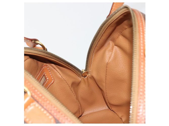 Céline Borsa a mano in tela Macadam CELINE in pelle PVC marrone oro Auth YKZ1476A D'oro - vista 18