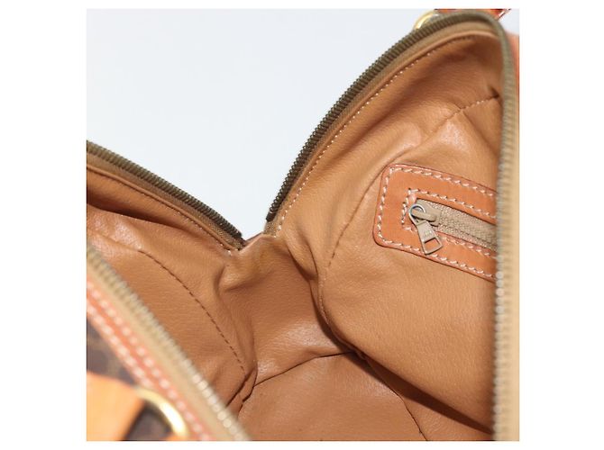 Céline Borsa a mano in tela Macadam CELINE in pelle PVC marrone oro Auth YKZ1476A D'oro - vista 19