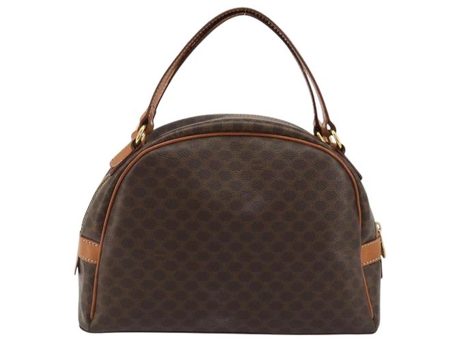 Céline Borsa a mano in tela Macadam CELINE in pelle PVC marrone oro Auth YKZ1476A D'oro - vista 3