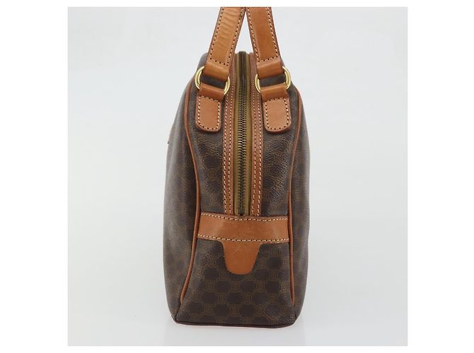 Céline Borsa a mano in tela Macadam CELINE in pelle PVC marrone oro Auth YKZ1476A D'oro - vista 4