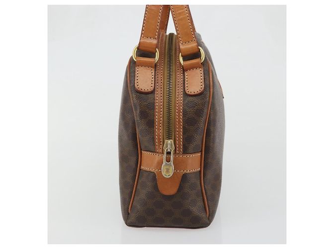 Céline Borsa a mano in tela Macadam CELINE in pelle PVC marrone oro Auth YKZ1476A D'oro - vista 5