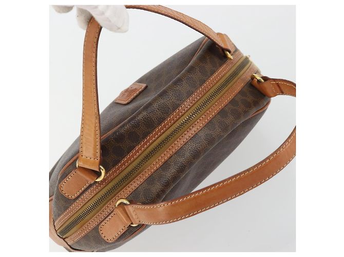 Céline Borsa a mano in tela Macadam CELINE in pelle PVC marrone oro Auth YKZ1476A D'oro - vista 6