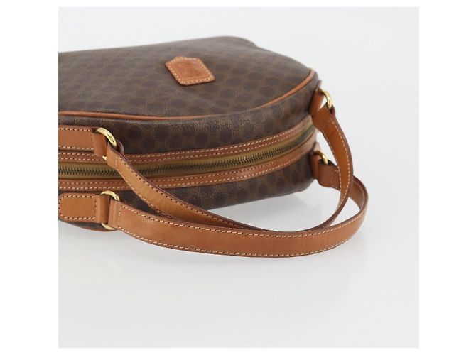 Céline Borsa a mano in tela Macadam CELINE in pelle PVC marrone oro Auth YKZ1476A D'oro - vista 7