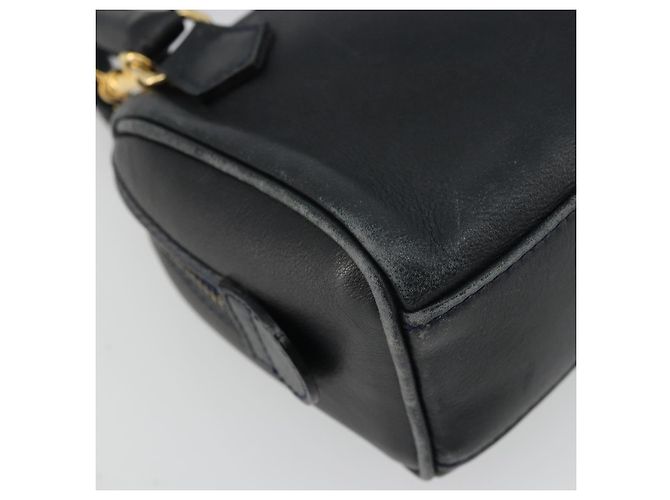 Céline Borsa a mano CELINE in pelle 2 in 1 oro navy Auth am11231A D'oro Blu navy - vista 15