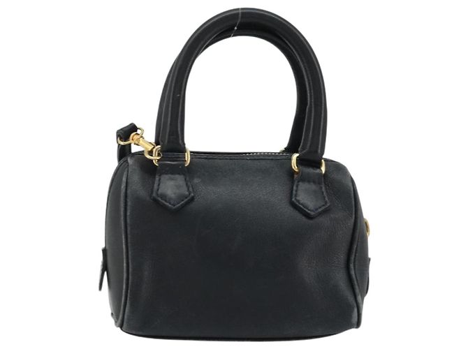 Céline Borsa a mano CELINE in pelle 2 in 1 oro navy Auth am11231A D'oro Blu navy - vista 3