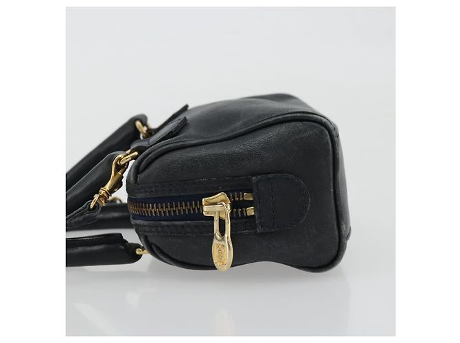 Céline Borsa a mano CELINE in pelle 2 in 1 oro navy Auth am11231A D'oro Blu navy - vista 5