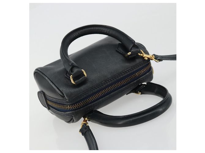 Céline Borsa a mano CELINE in pelle 2 in 1 oro navy Auth am11231A D'oro Blu navy - vista 6