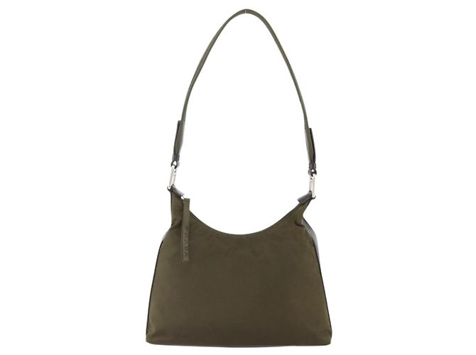 Borsa a Spalla PRADA Nylon Khaki Argento Autentica 174401 Cachi - vista 13