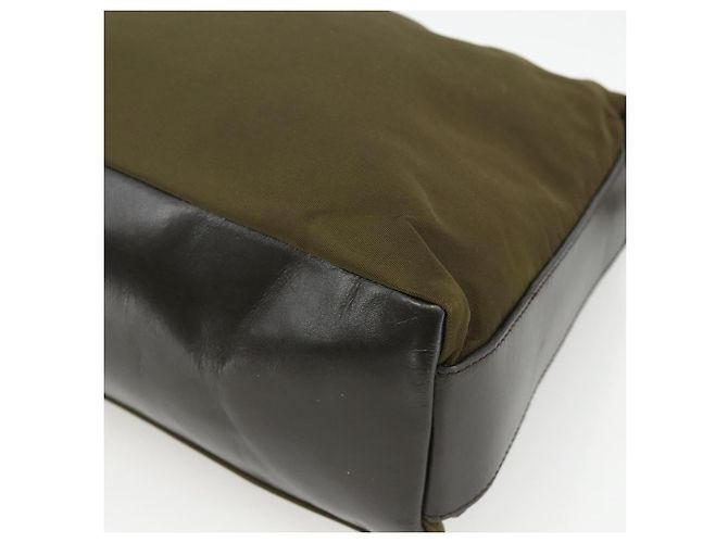 Borsa a Spalla PRADA Nylon Khaki Argento Autentica 174401 Cachi - vista 14