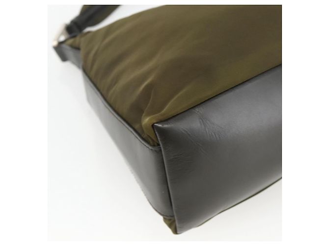 Borsa a Spalla PRADA Nylon Khaki Argento Autentica 174401 Cachi - vista 15