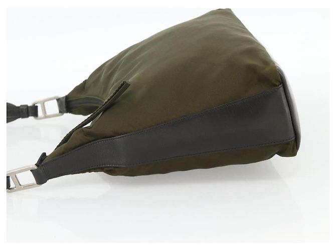 Borsa a Spalla PRADA Nylon Khaki Argento Autentica 174401 Cachi - vista 3