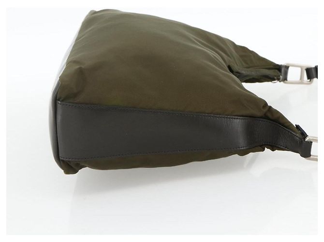 Borsa a Spalla PRADA Nylon Khaki Argento Autentica 174401 Cachi - vista 4