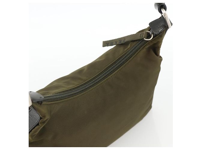 Borsa a Spalla PRADA Nylon Khaki Argento Autentica 174401 Cachi - vista 6