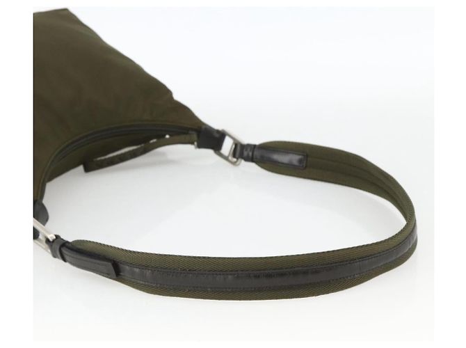 Borsa a Spalla PRADA Nylon Khaki Argento Autentica 174401 Cachi - vista 7