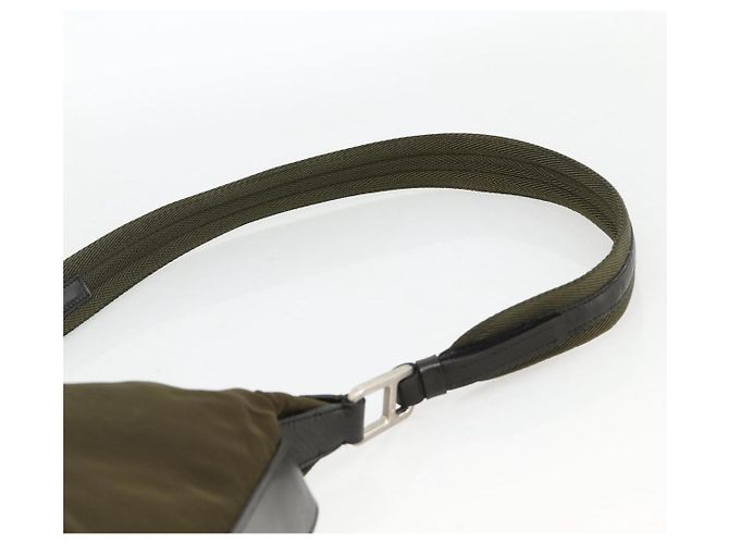 Borsa a Spalla PRADA Nylon Khaki Argento Autentica 174401 Cachi - vista 8