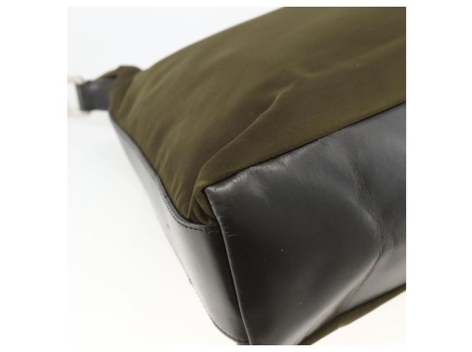 Borsa a Spalla PRADA Nylon Khaki Argento Autentica 174401 Cachi - vista 9